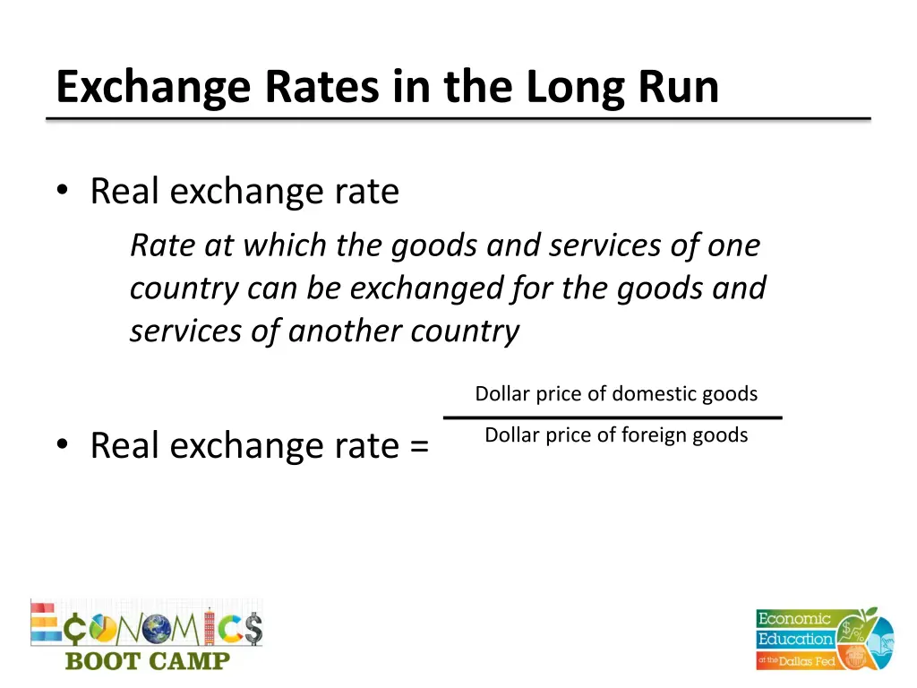 exchange rates in the long run 1