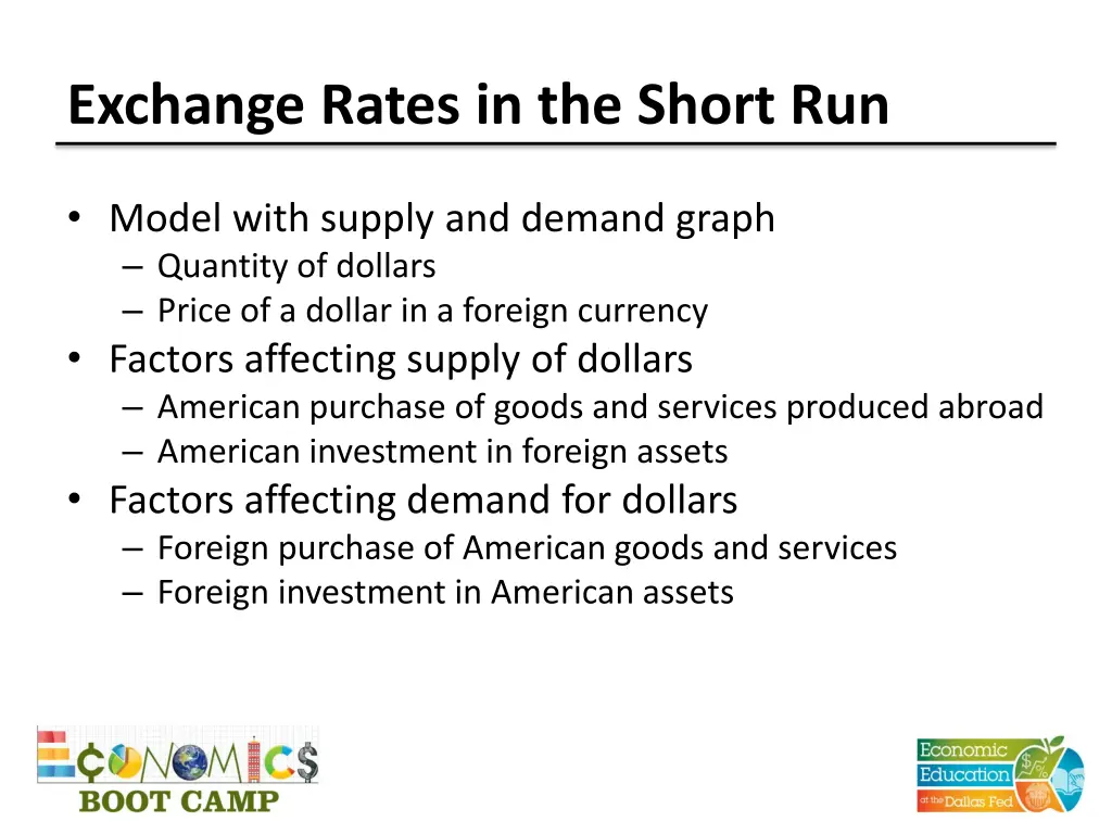 exchange rates in the short run