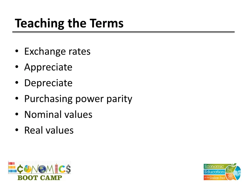 teaching the terms
