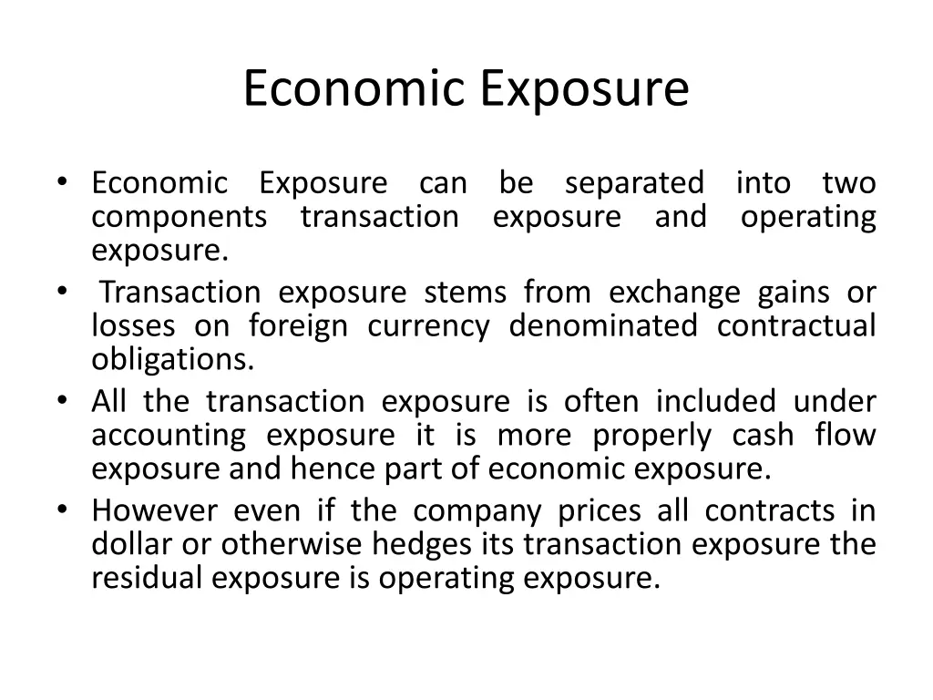 economic exposure 1