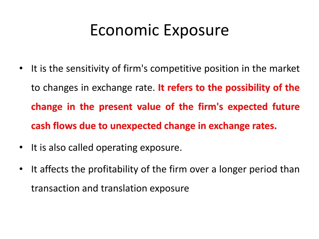 economic exposure
