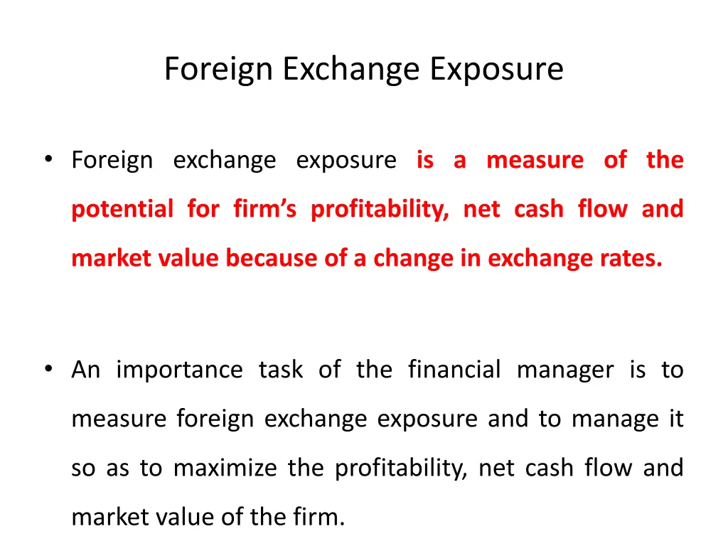 foreign exchange exposure