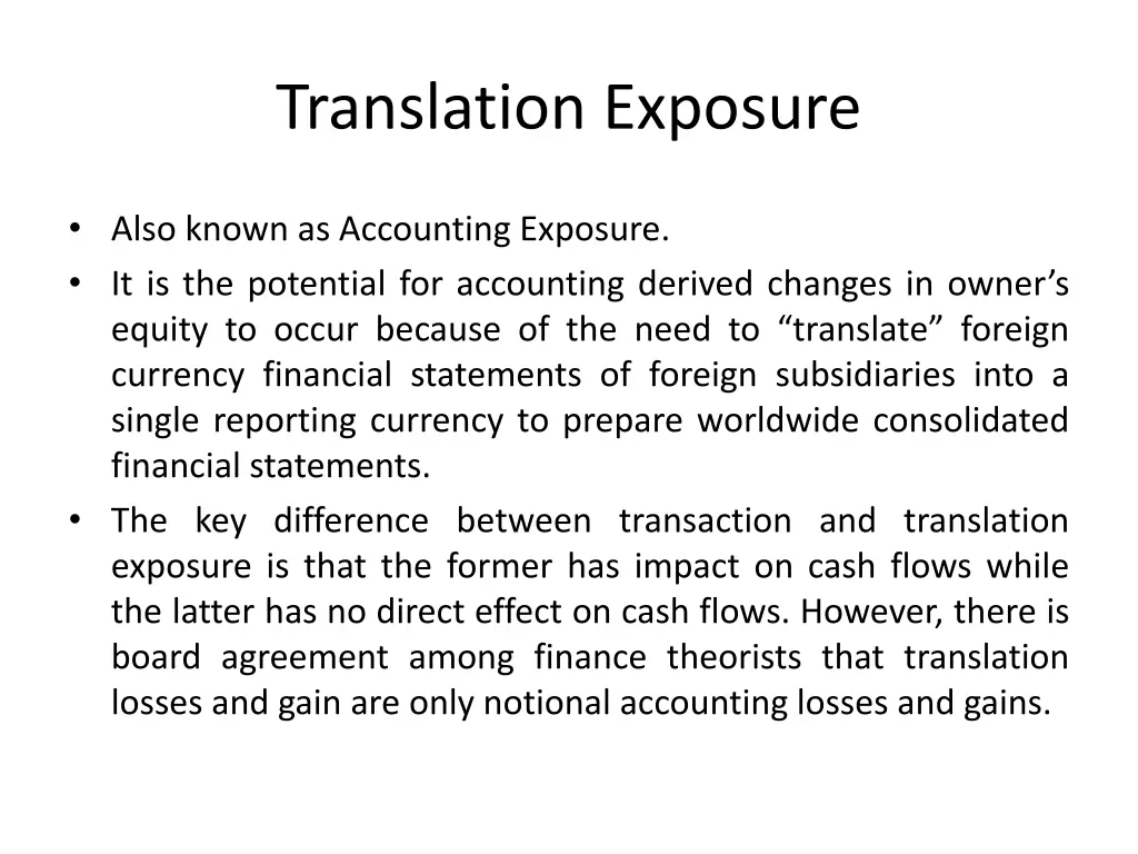 translation exposure