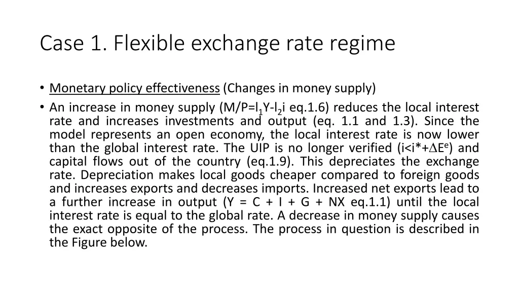 case 1 flexible exchange rate regime