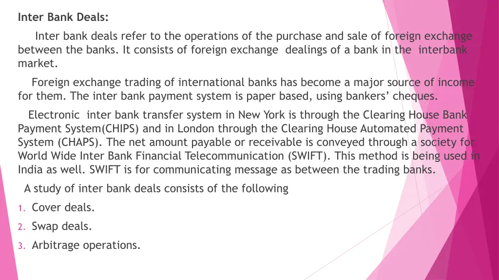 inter bank deals inter bank deals refer