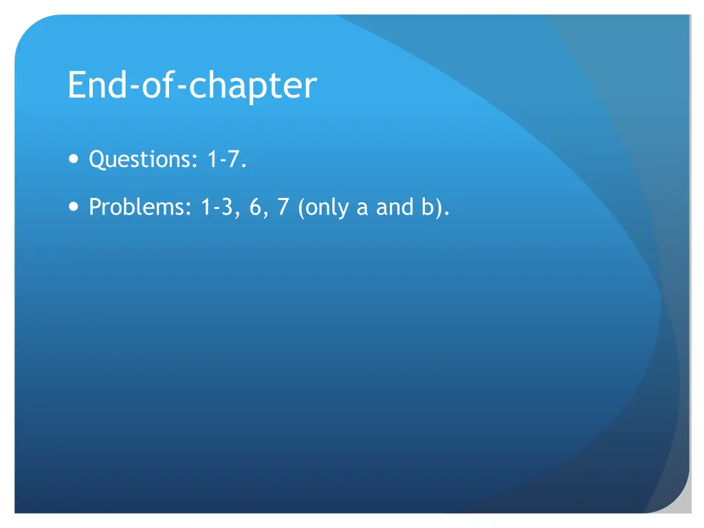 end of chapter