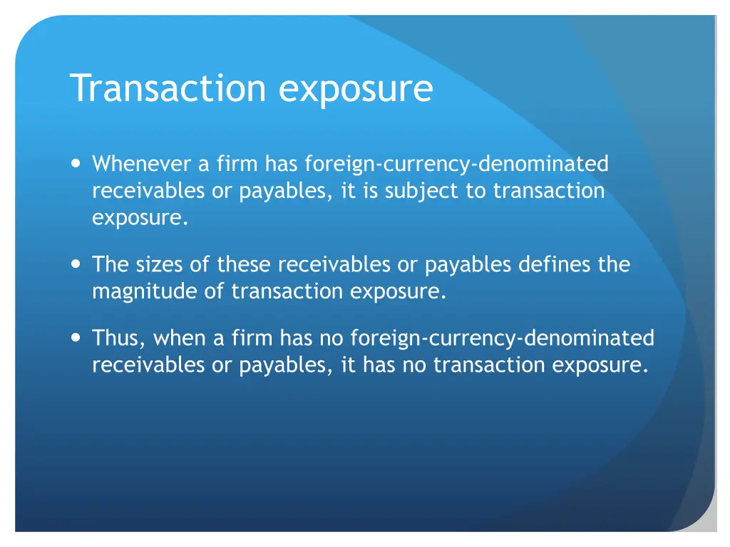 transaction exposure 1