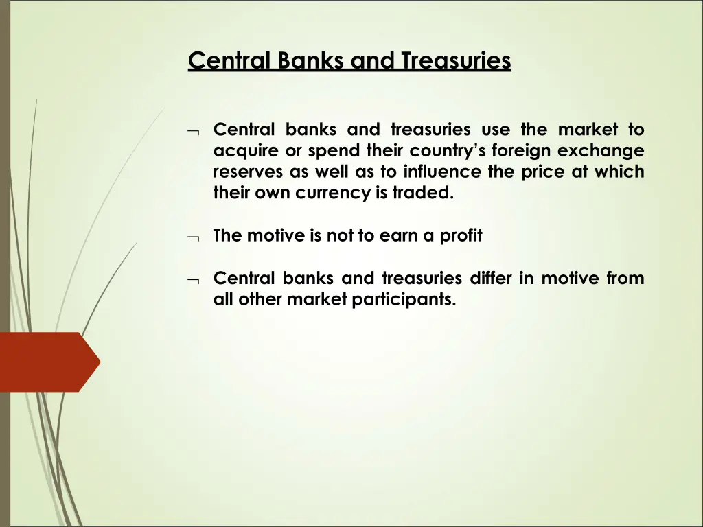 central banks and treasuries