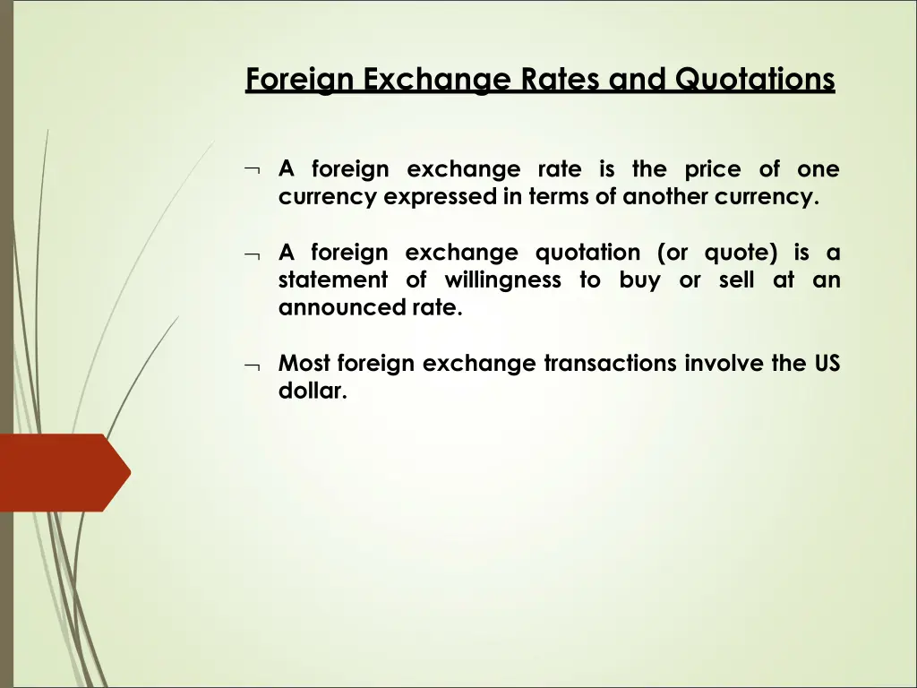 foreign exchange rates and quotations