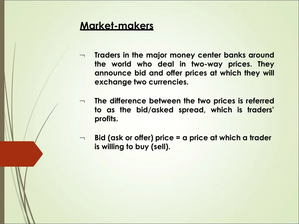 market makers