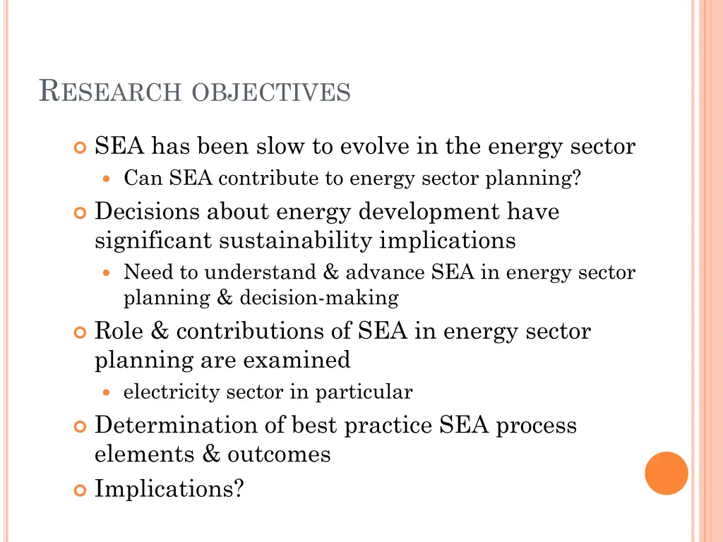 r esearch objectives