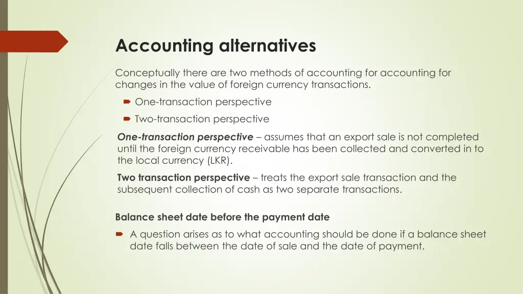 accounting alternatives