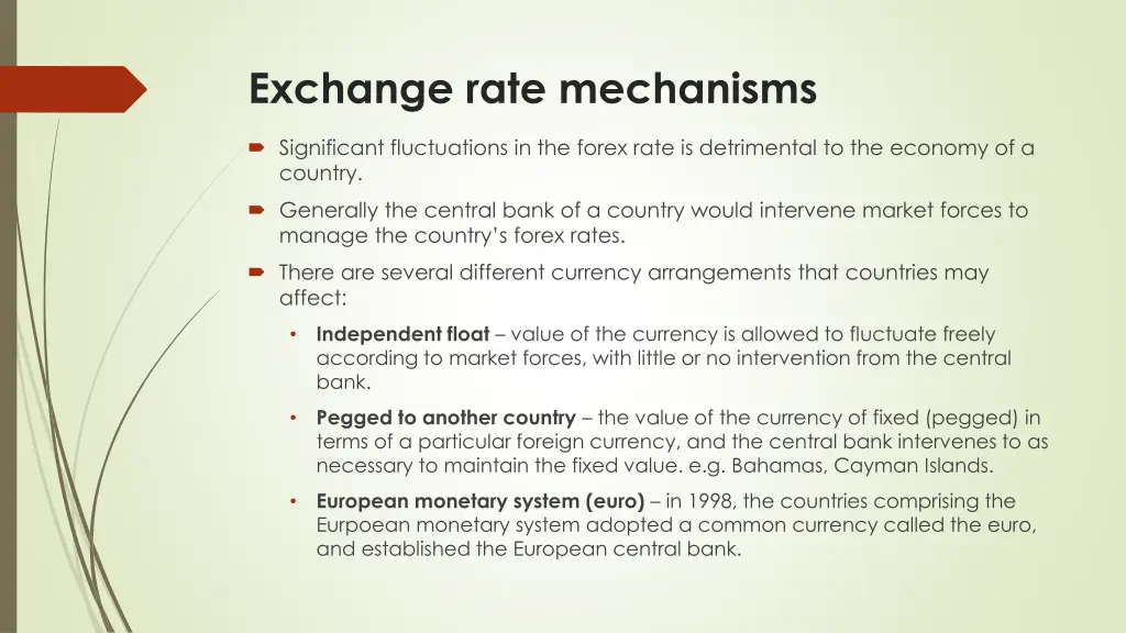 exchange rate mechanisms