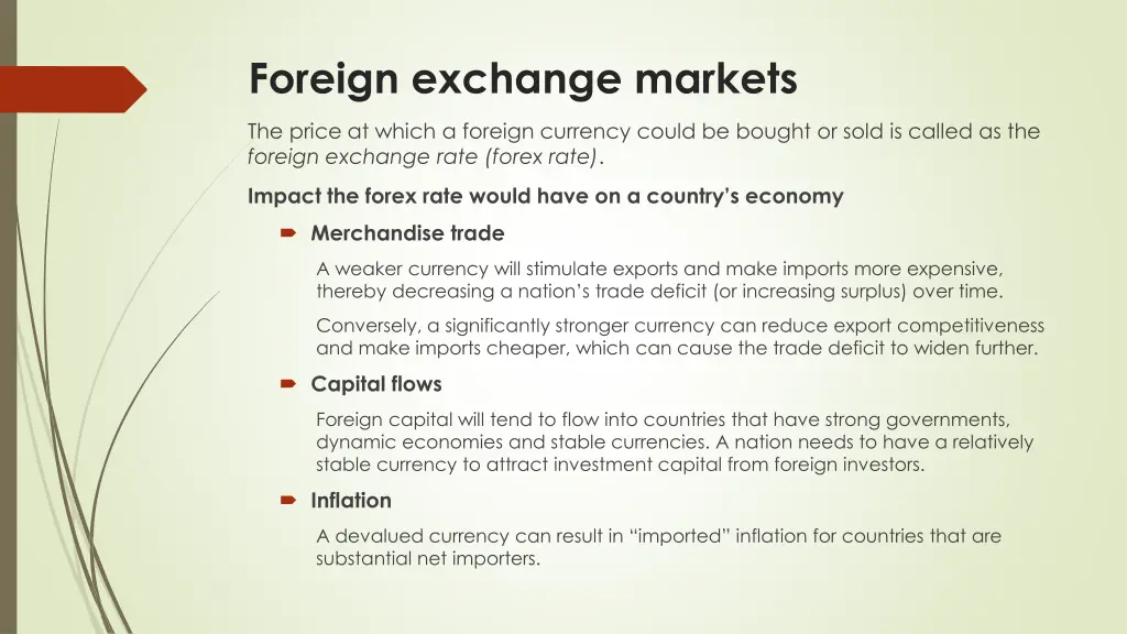 foreign exchange markets