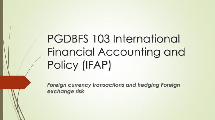 pgdbfs 103 international financial accounting