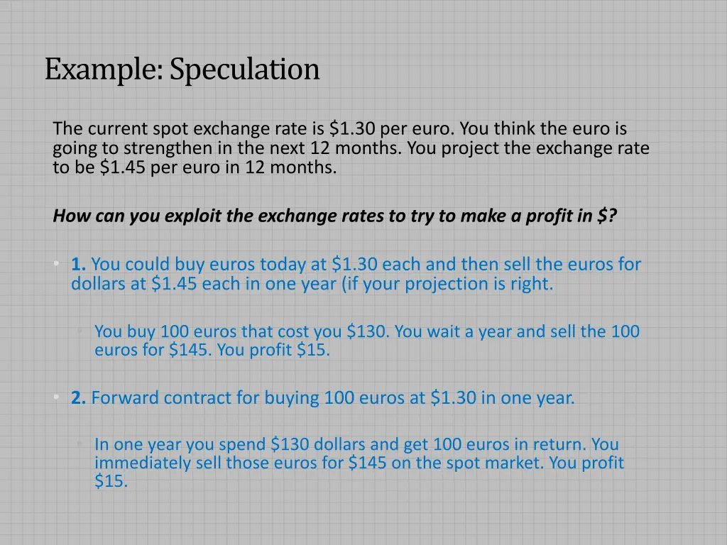 example speculation