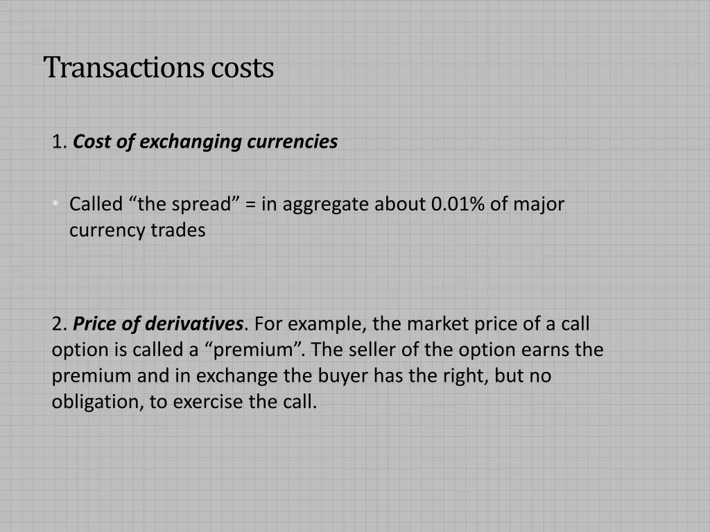 transactions costs