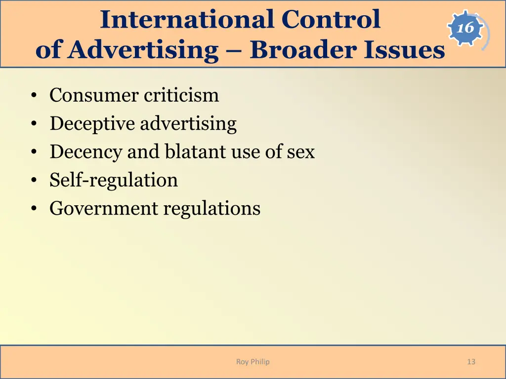 international control of advertising broader