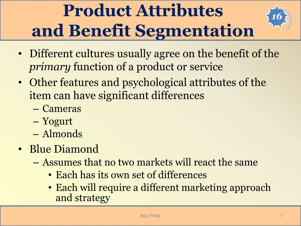 product attributes and benefit segmentation