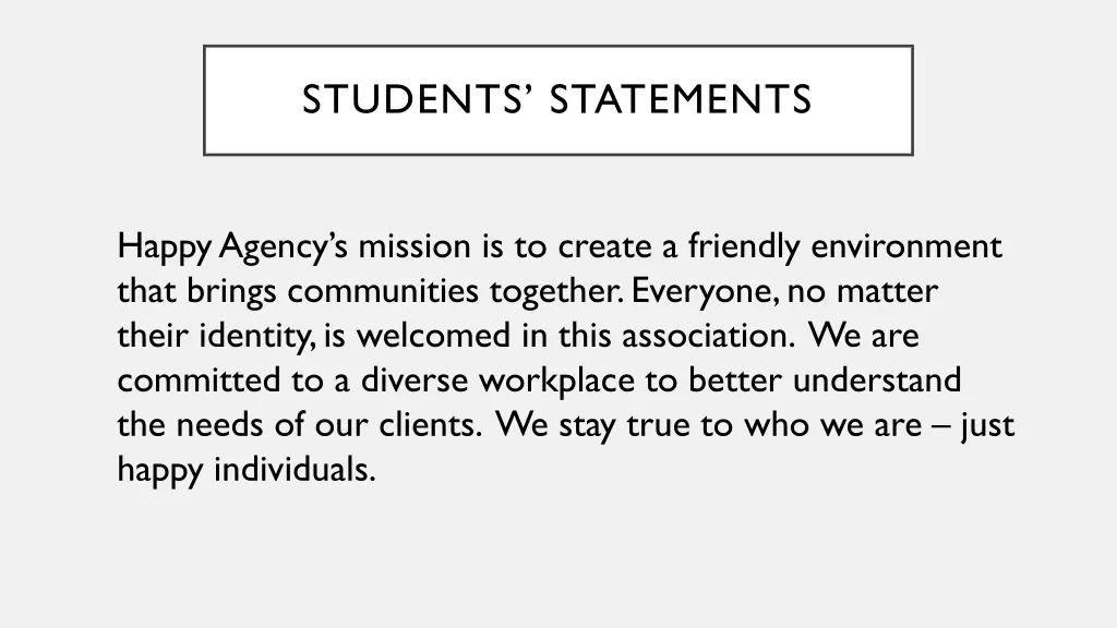 students statements
