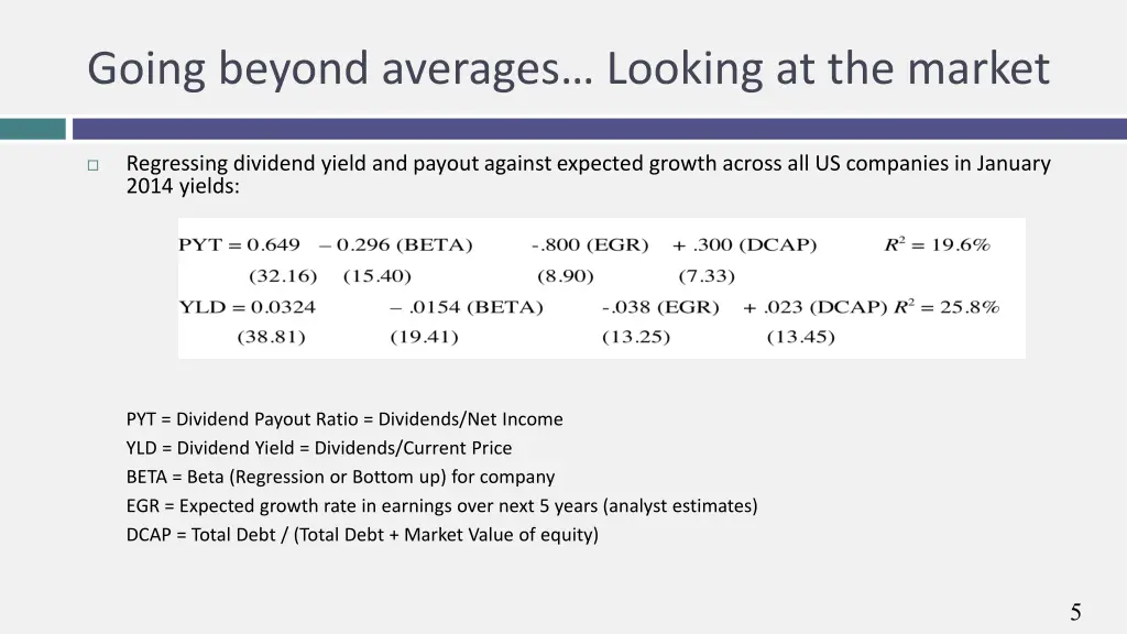 going beyond averages looking at the market