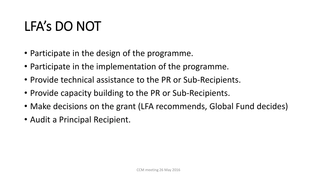 lfa s do not lfa s do not