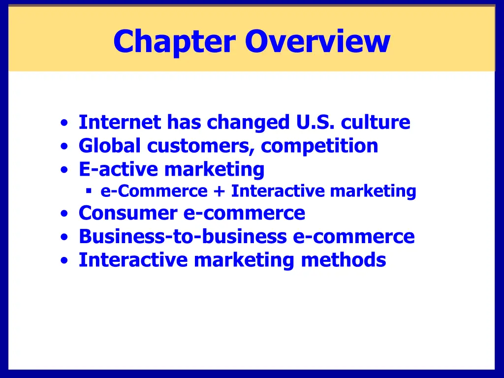 chapter overview