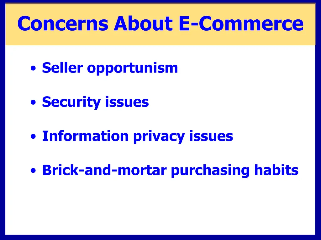 concerns about e commerce