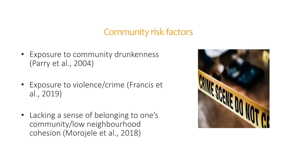 community risk factors