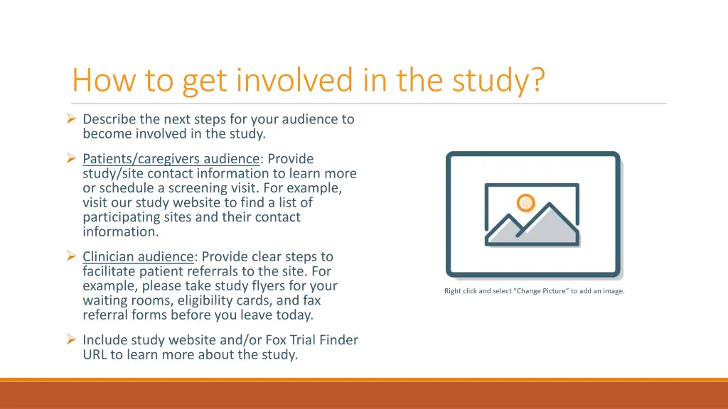 how to get involved in the study