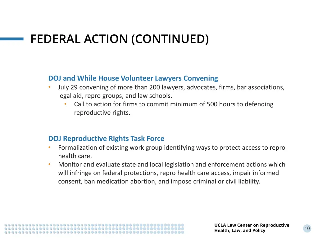 federal action continued