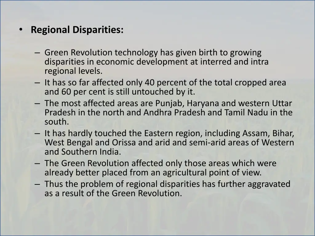 regional disparities