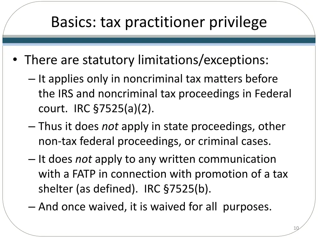 basics tax practitioner privilege 3