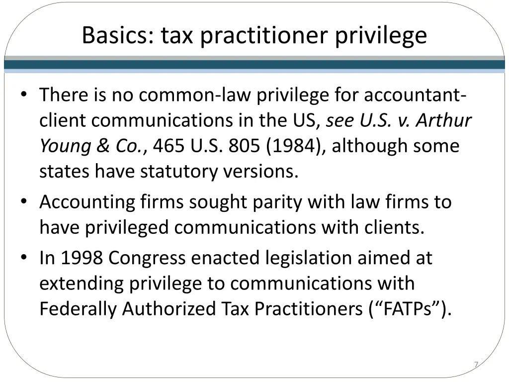basics tax practitioner privilege