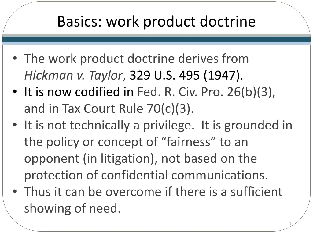 basics work product doctrine