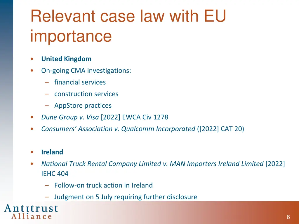 relevant case law with eu importance