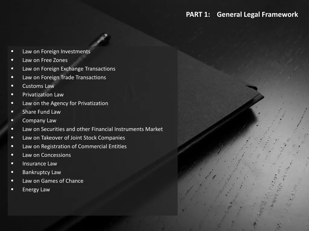 part 1 general legal framework