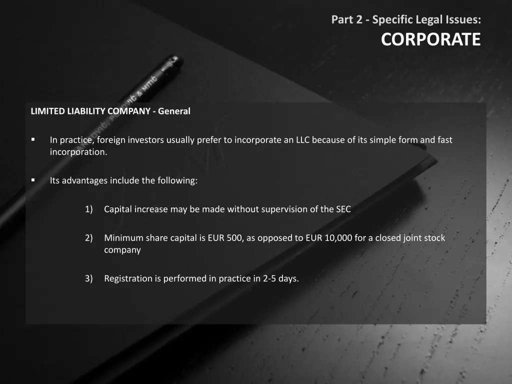 part 2 specific legal issues corporate 1