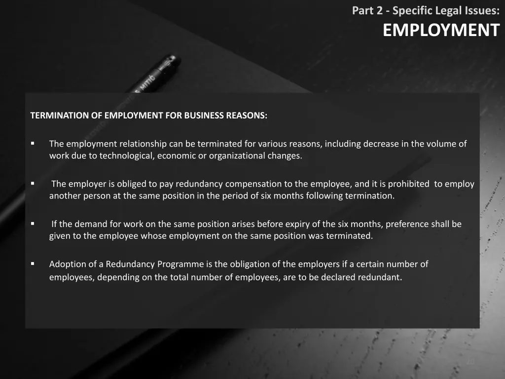 part 2 specific legal issues employment 1