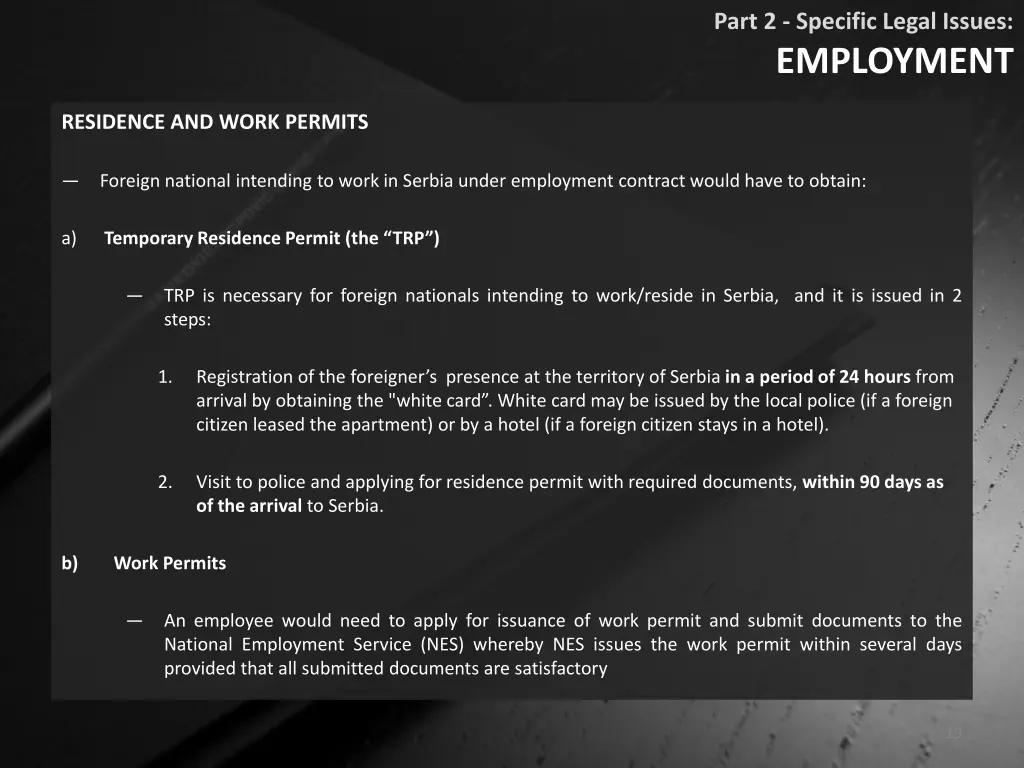 part 2 specific legal issues employment
