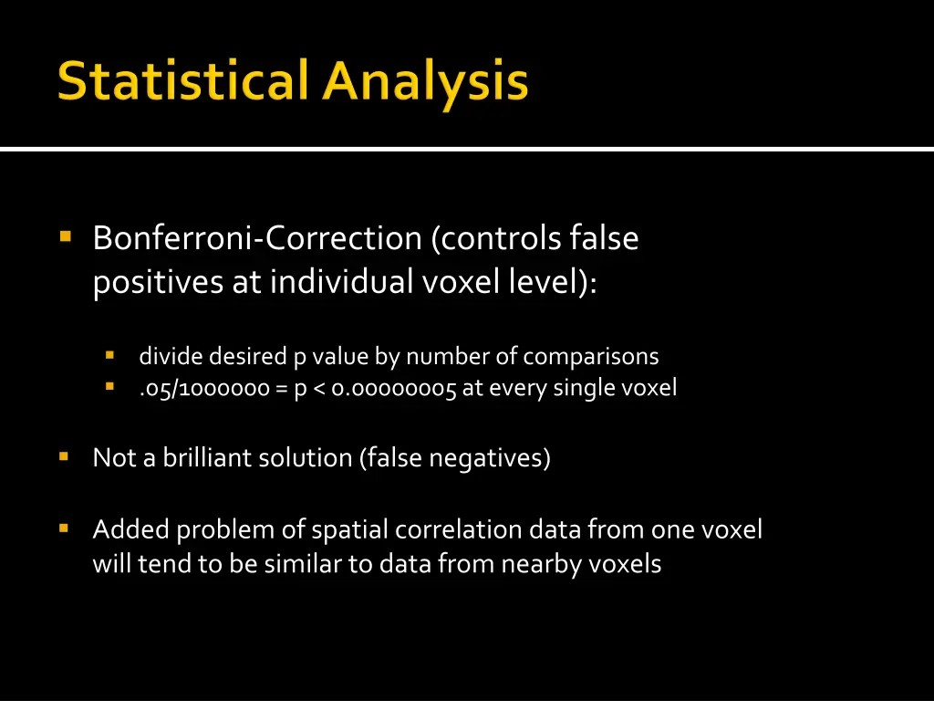 bonferroni correction controls false positives