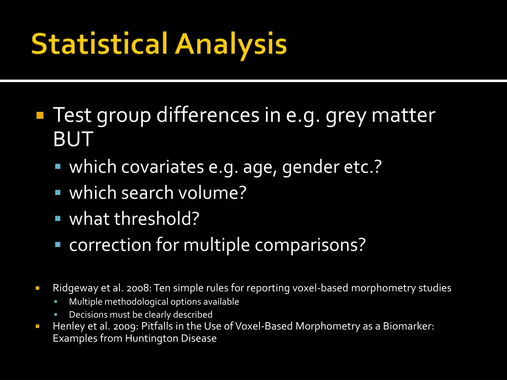 test group differences in e g grey matter