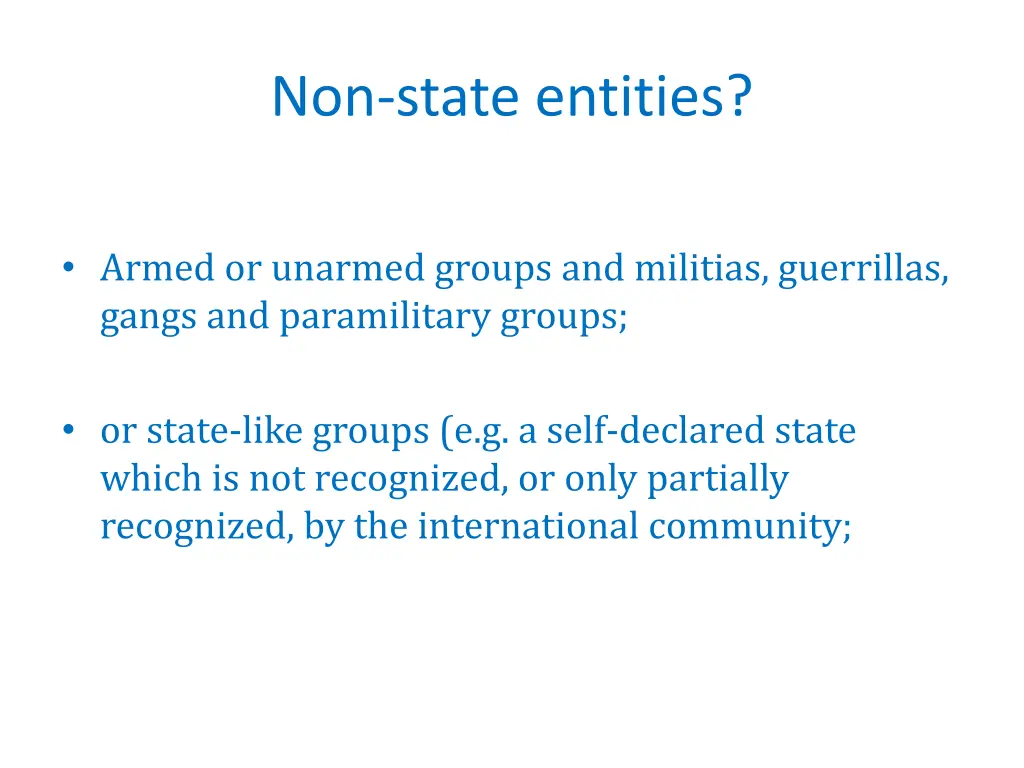 non state entities