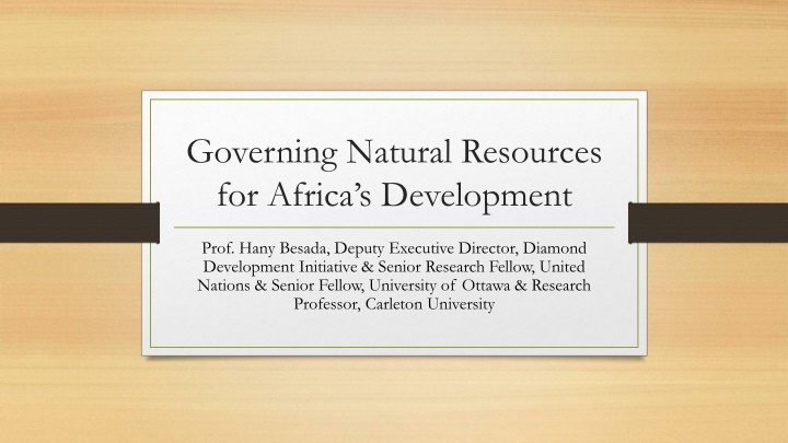 governing natural resources for africa