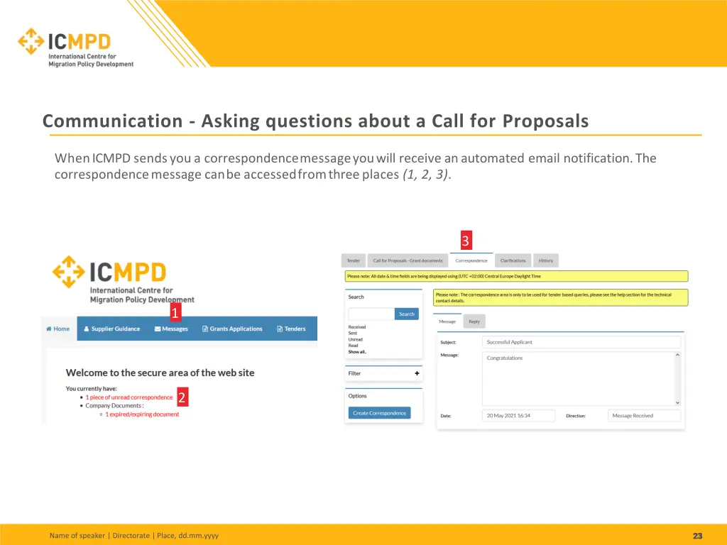 communication asking questions about a call