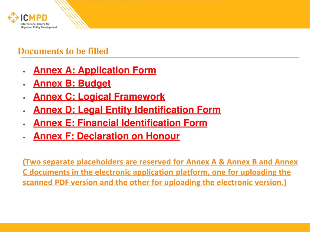 documents to be filled