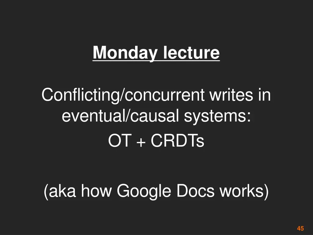 monday lecture