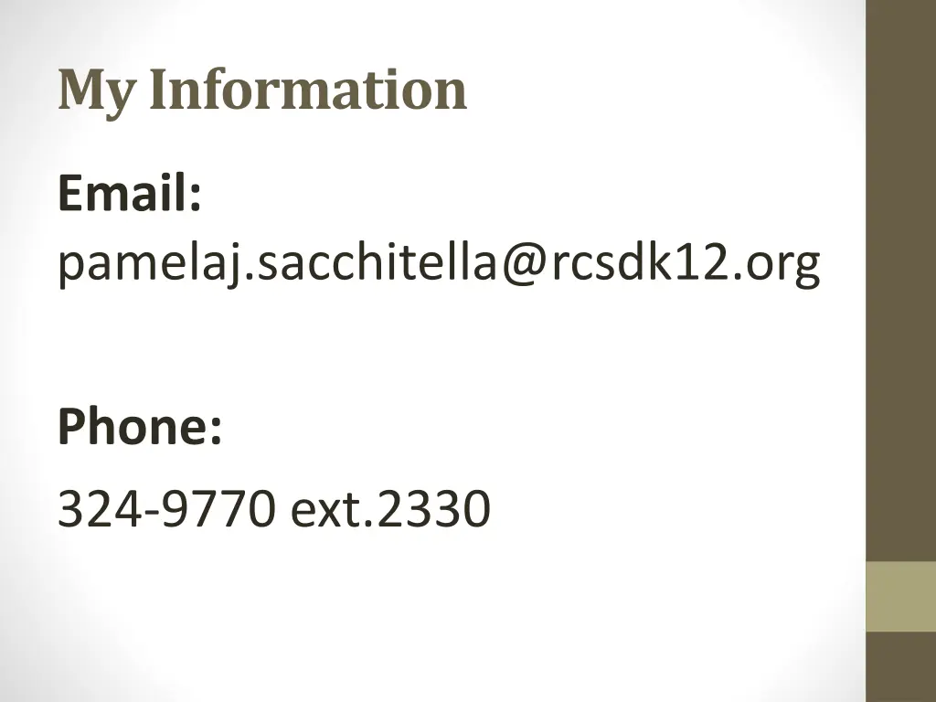 my information