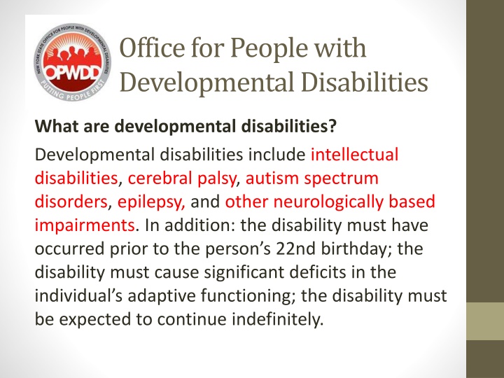 office for people with developmental disabilities