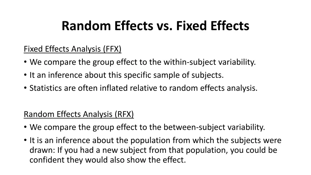 random effects vs fixed effects